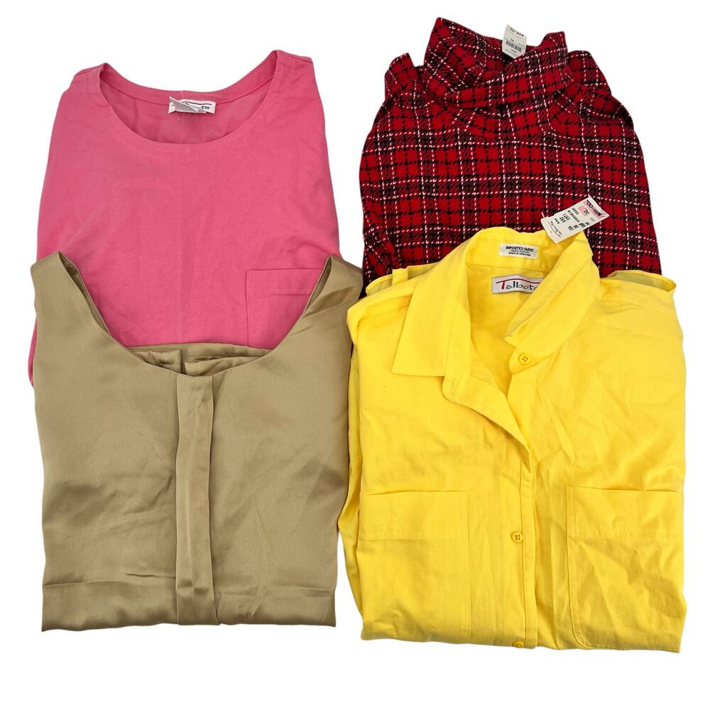 NEW Vintage Talbots deadstock assorted tops blouses plaid solid shirts 16 / XL